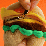 Burger Plush Zip Pouch