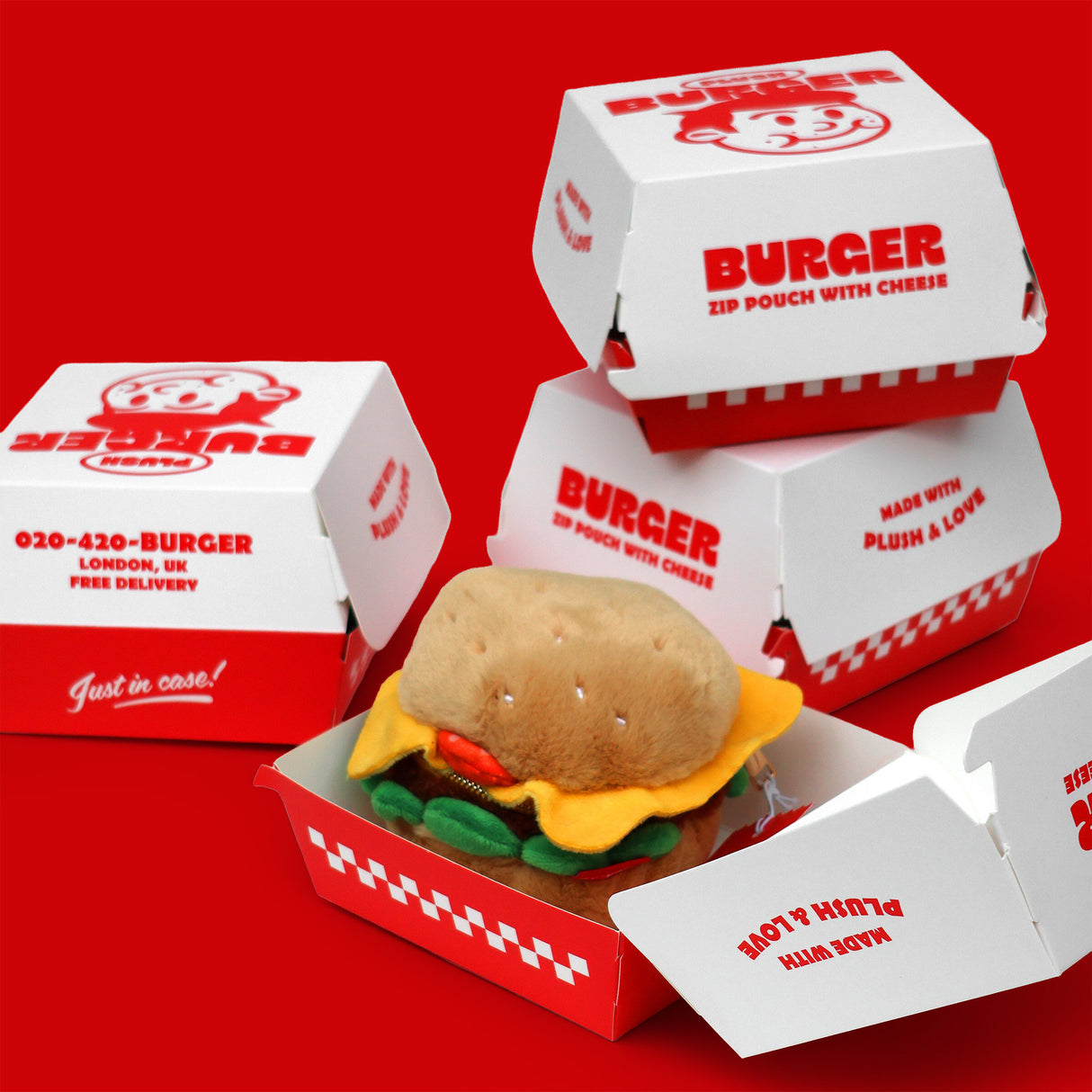 Burger Plush Zip Pouch