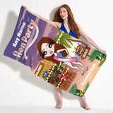 ClaireaBella Womens Personalised Beach Towel - Hen Beach Bar