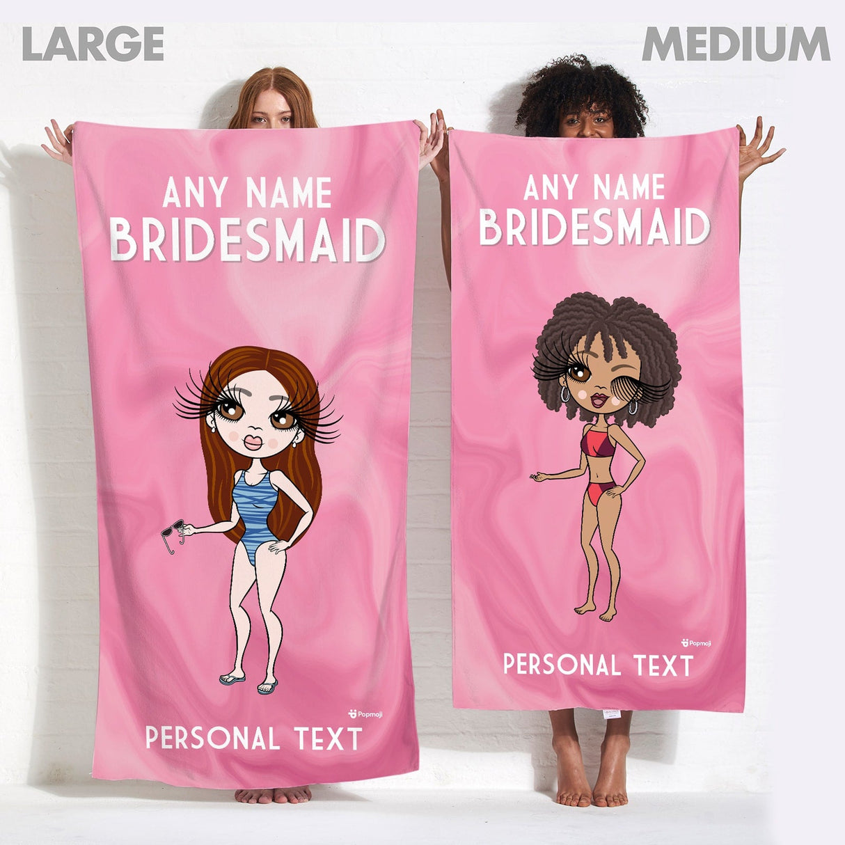 ClaireaBella Womens Personalised Beach Towel - Bridesmaid