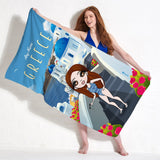 ClaireaBella Womens Personalised Beach Towel - Greece