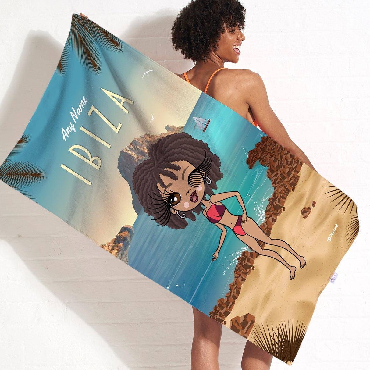 ClaireaBella Womens Personalised Beach Towel - Ibiza
