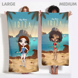ClaireaBella Womens Personalised Beach Towel - Ibiza
