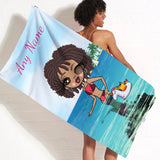 ClaireaBella Womens Personalised Beach Towel - Seaside Cocktails