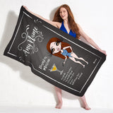 ClaireaBella Womens Personalised Beach Towel - Pornstar Martini