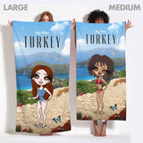 ClaireaBella Womens Personalised Beach Towel - Turkey