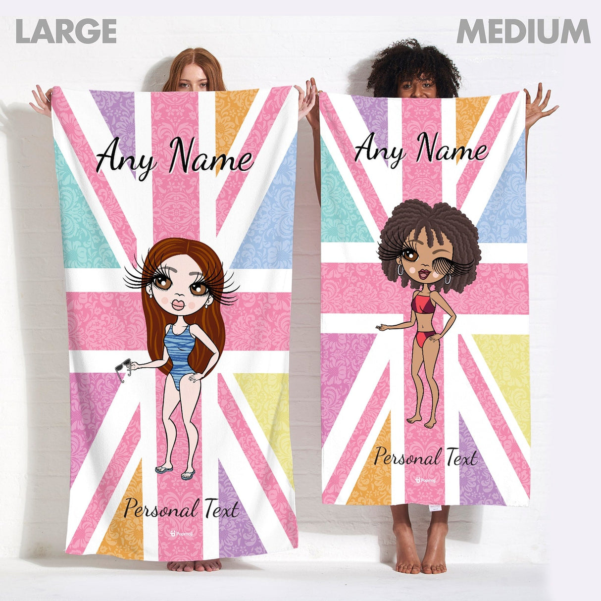ClaireaBella Womens Personalised Beach Towel - Union Jack