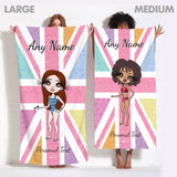 ClaireaBella Womens Personalised Beach Towel - Union Jack