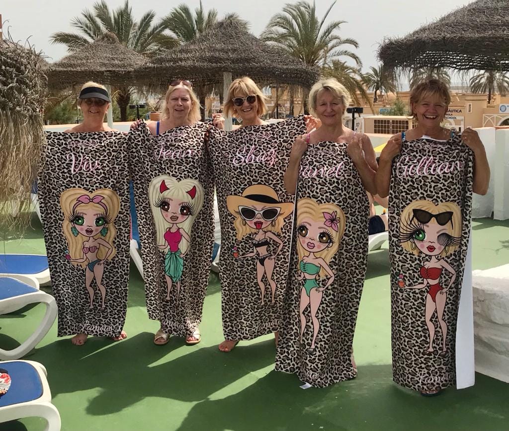 ClaireaBella Womens Personalised Beach Towel - Leopard