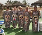 ClaireaBella Womens Personalised Beach Towel - Leopard