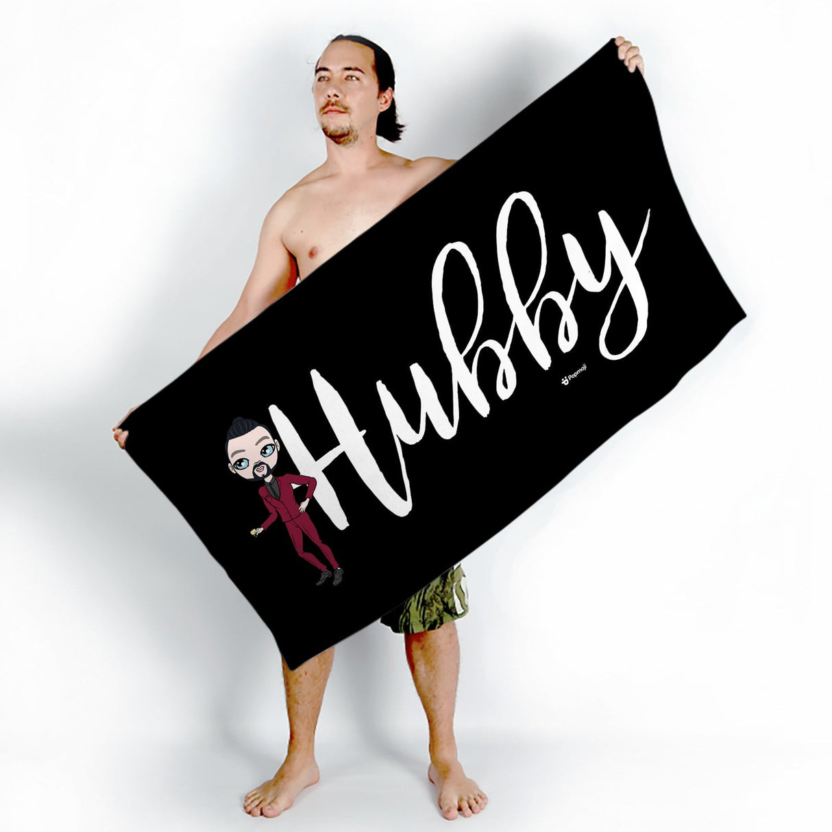 ClaireaBella Mens Personalised Beach Towel - Hubby