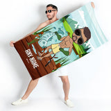 ClaireaBella Mens Personalised Beach Towel - Catch Of The Day