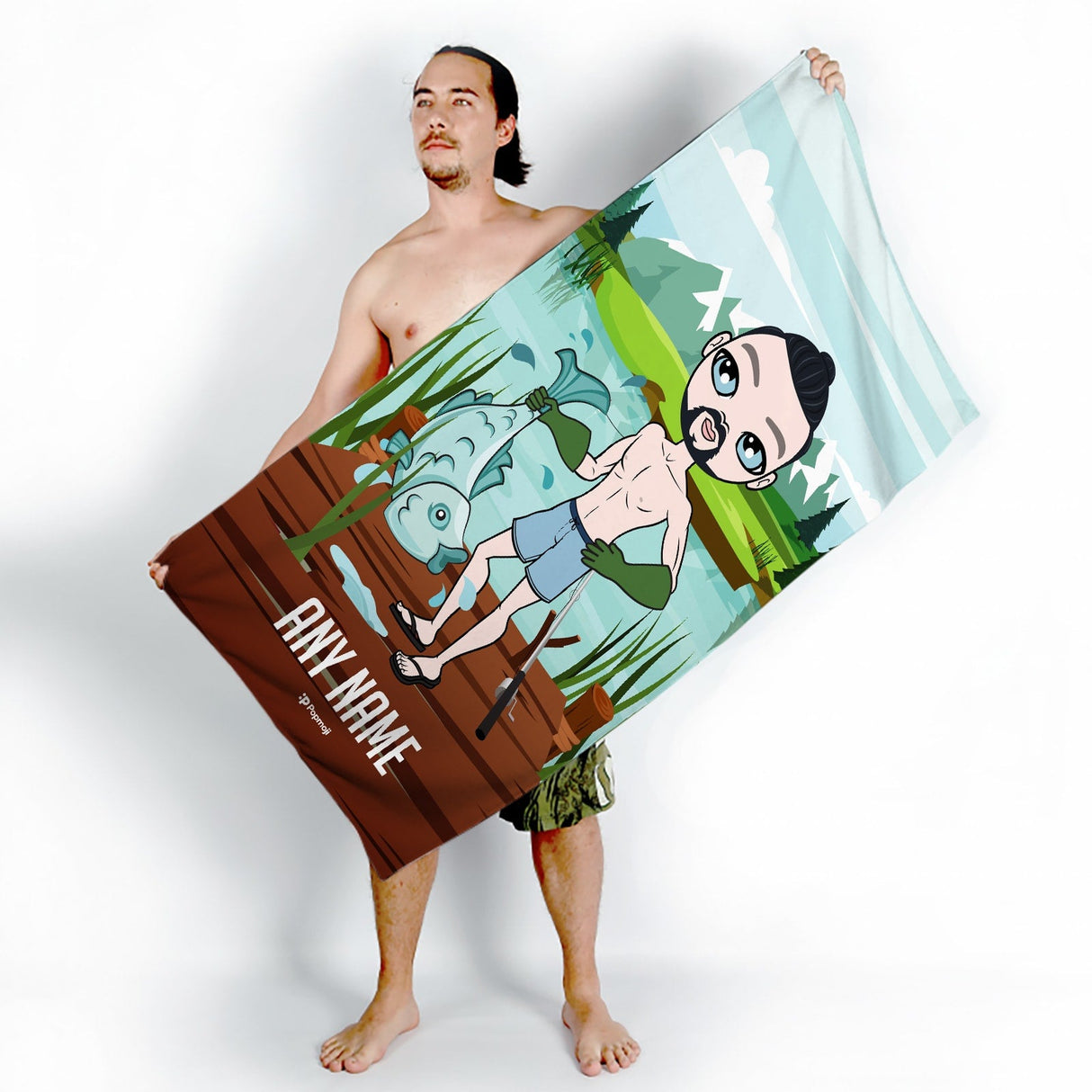 ClaireaBella Mens Personalised Beach Towel - Catch Of The Day