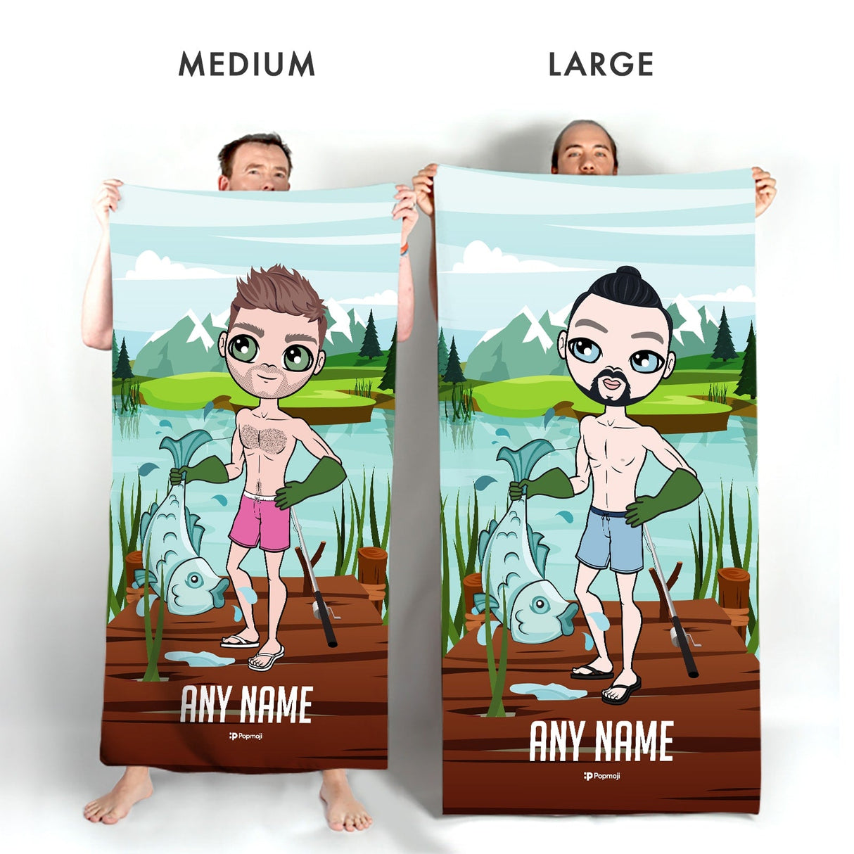 ClaireaBella Mens Personalised Beach Towel - Catch Of The Day
