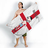 ClaireaBella Mens Personalised Beach Towel - England Flag