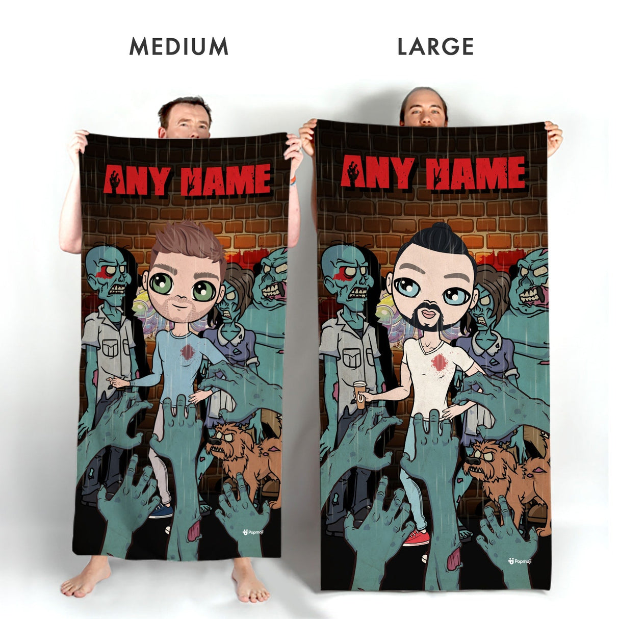 ClaireaBella Mens Personalised Beach Towel - Zombie