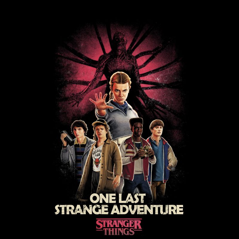 Stranger Things  One Last Stranger Adventure T-Shirt - Black
