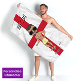 ClaireaBella Mens Personalised Beach Towel - England Flag