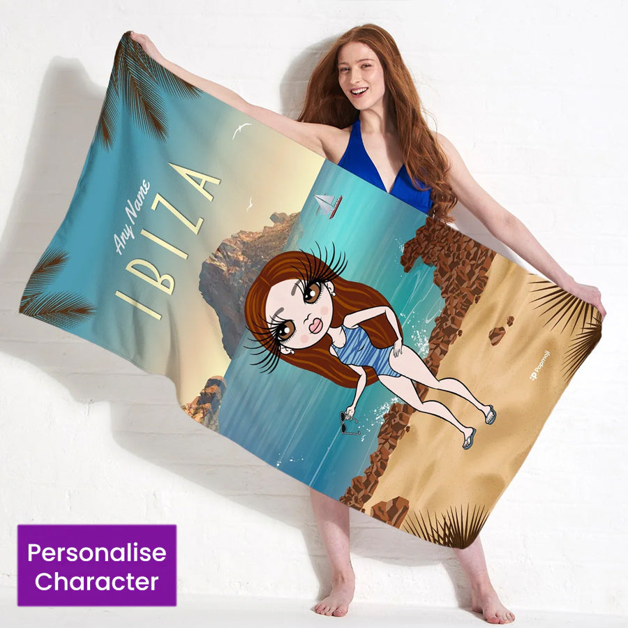 ClaireaBella Womens Personalised Beach Towel - Ibiza