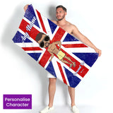 ClaireaBella Mens Personalised Beach Towel - Union Jack