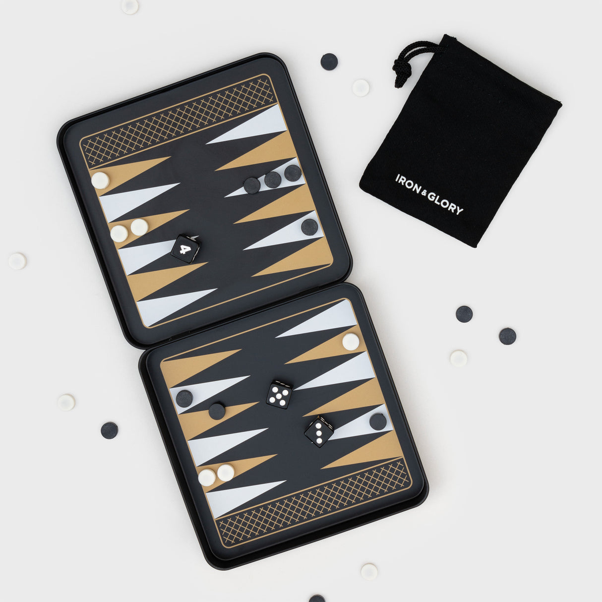 Iron & Glory Game On Travel Backgammon Set Game