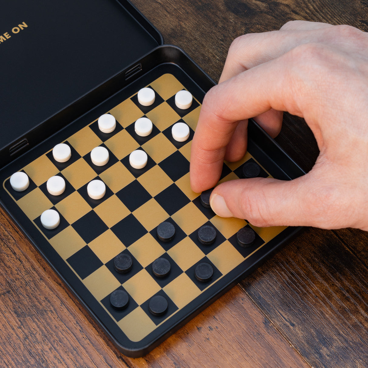 Iron & Glory Game On Travel Checkers Set Game
